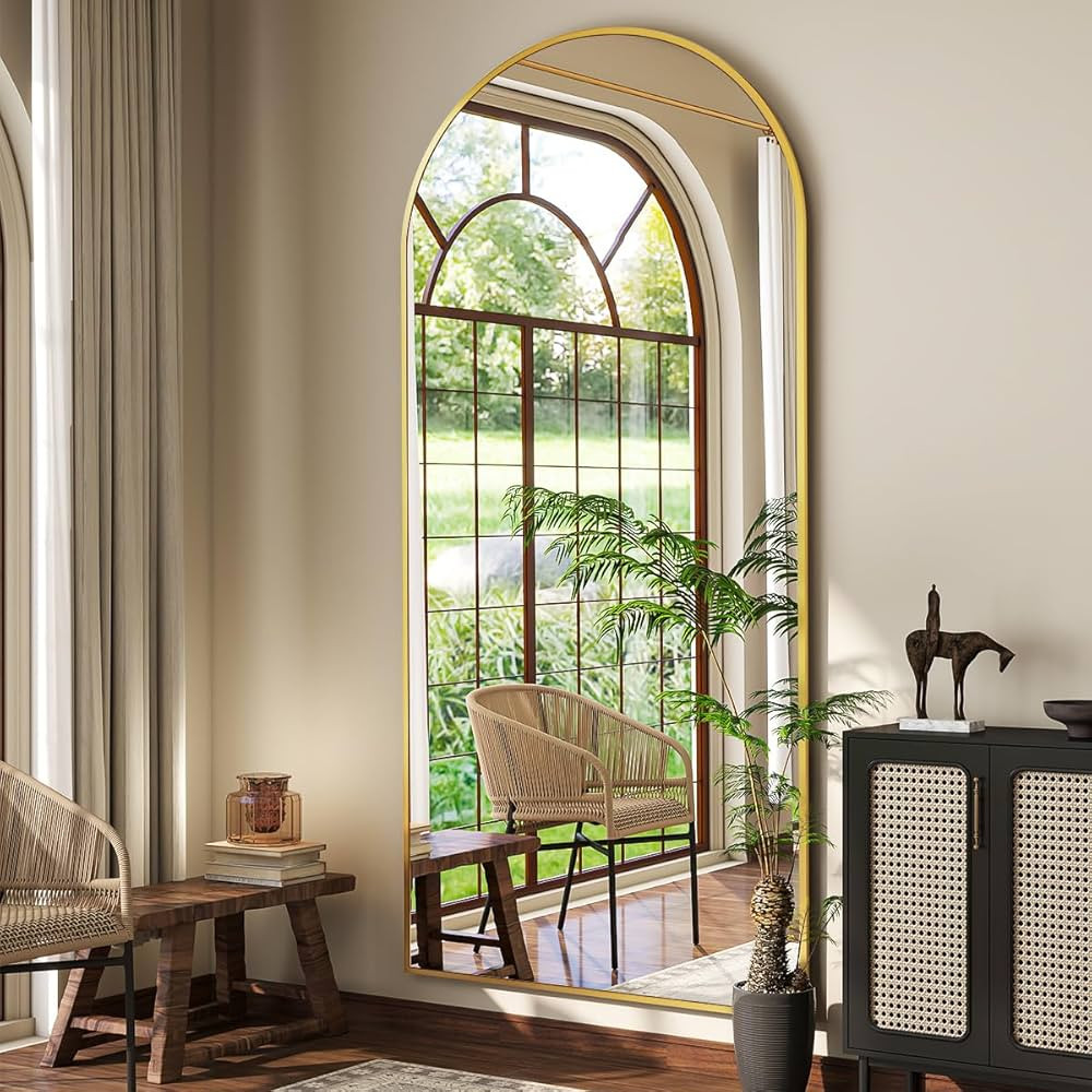 BEAUTYPEAK Arch Mirror Full Length, Floor Length Mirror, 76"x34" Wall Mirror Full Length, Oversiz... | Amazon (US)