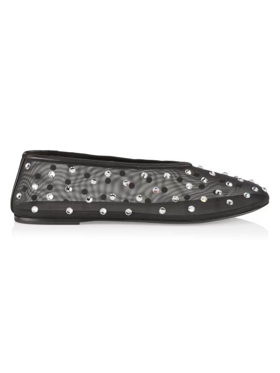 Marcy Crystal-Embellished Mesh Flats | Saks Fifth Avenue