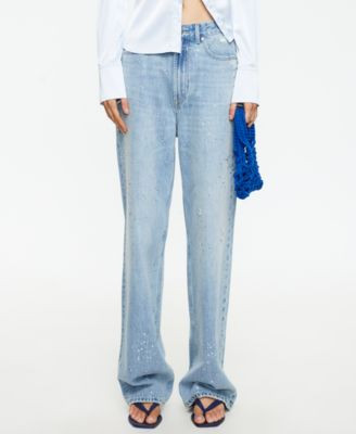Lioness Women's Diamante Straight Cotton Jeans - Macy's | Macy's