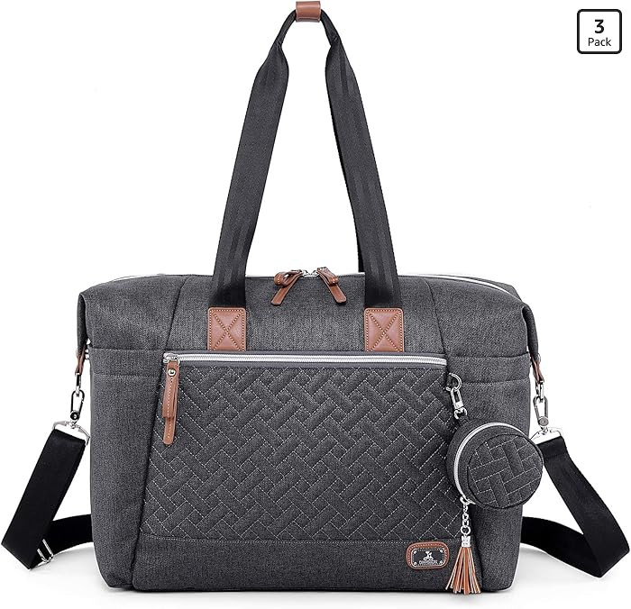 Dikaslon Diaper Bag Tote with Pacifier Case and Changing Pad, Large Travel Diaper Tote for Mom an... | Amazon (US)