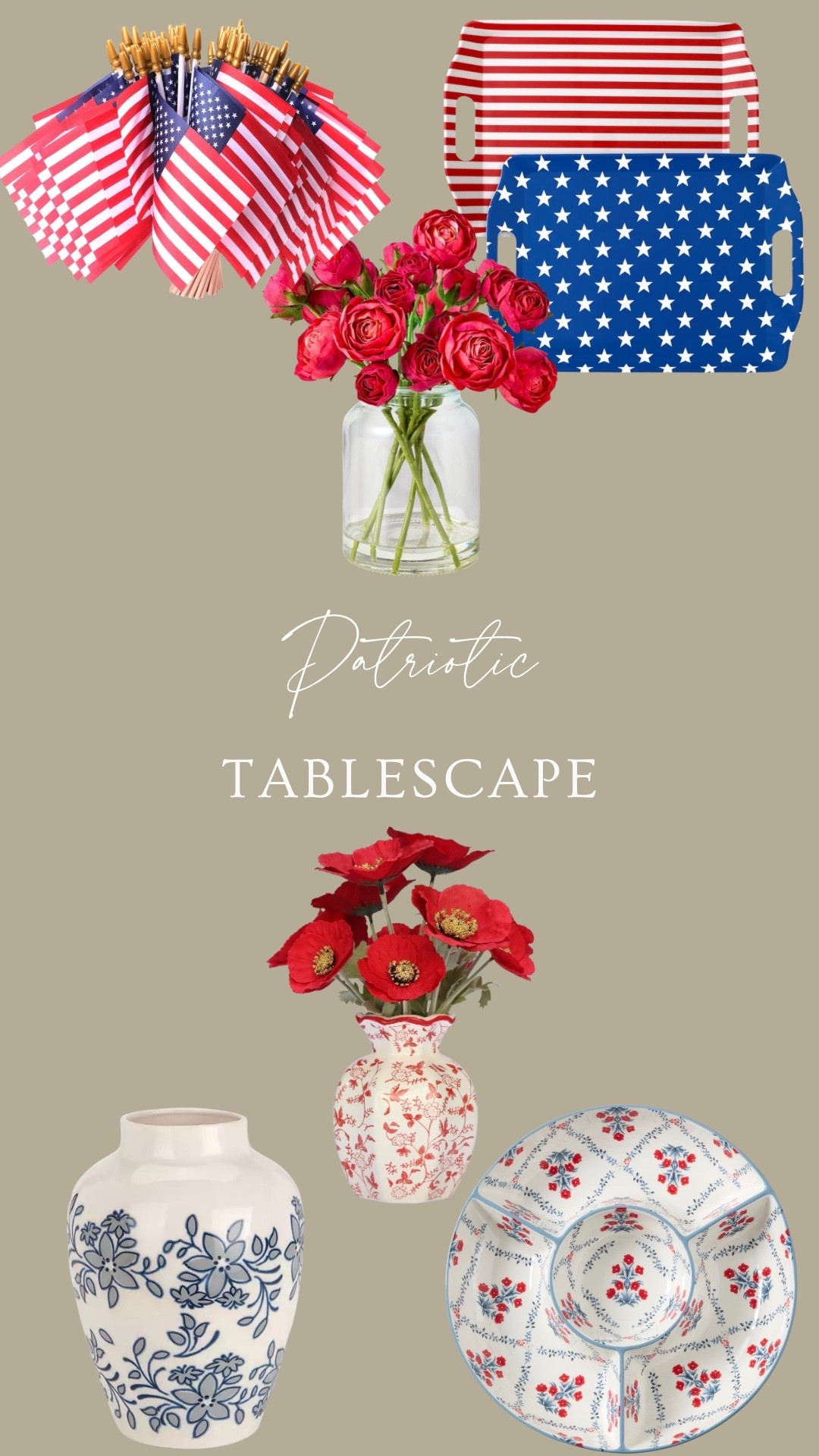Beautiful pieces for a fun & festive patriotic tablescape❤️🤍💙

#LTKHome #LTKSeasonal