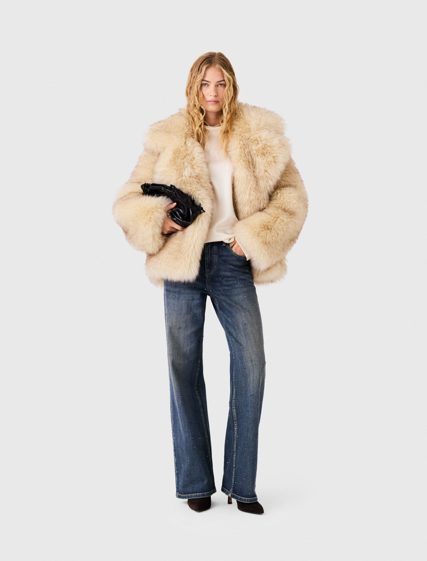 Oversized faux fur coat | Maje US