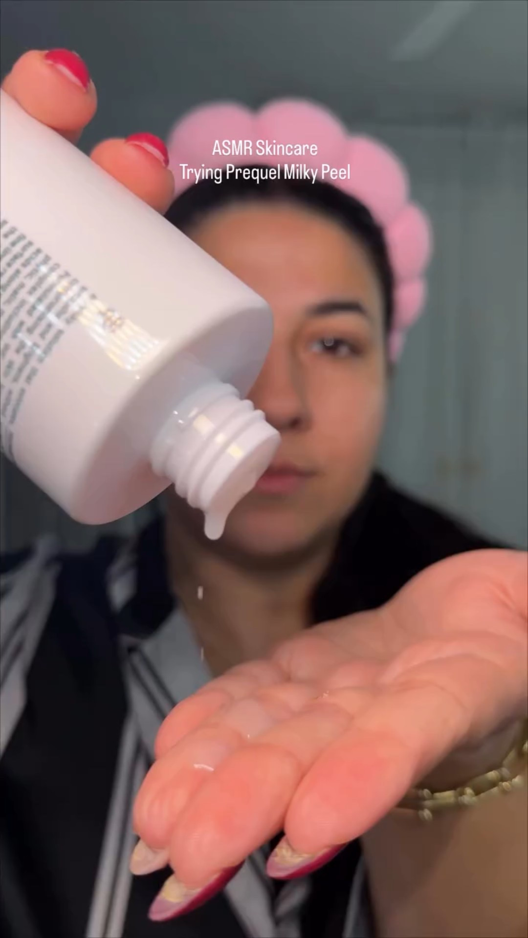 Milky, gentle, and way too satisfying 🩵 @prequelskin #prequelskin #skincare #exfoliateyourskin #beauty #beautybloggers #milkyexfoliant #momsofinstagram #smoothskin #skincarejourney