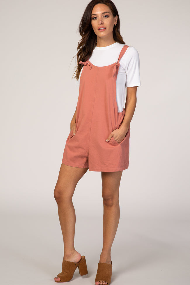 Pink Adjustable Strap Short Overalls | PinkBlush Maternity