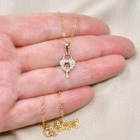 Heart Lock & Key Necklace, 14K Gold Filled Chain, Pavé Cubic Zirconia Diamonds, Love Gift For Her, Tiny Delicate Dainty, Romantic Padlock | Etsy (US)