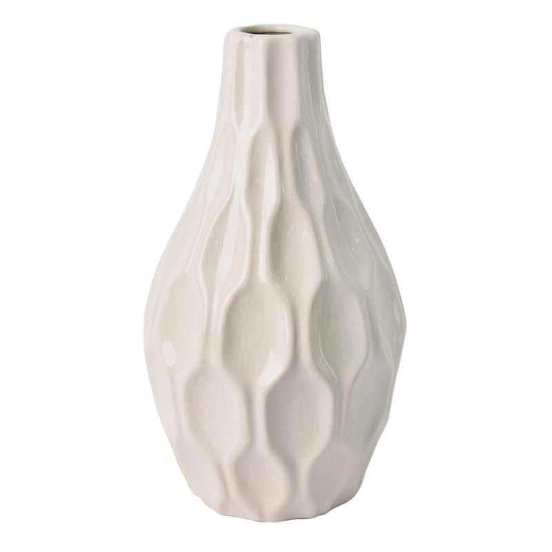 White & Grey Katherine Vase, 12" | At Home