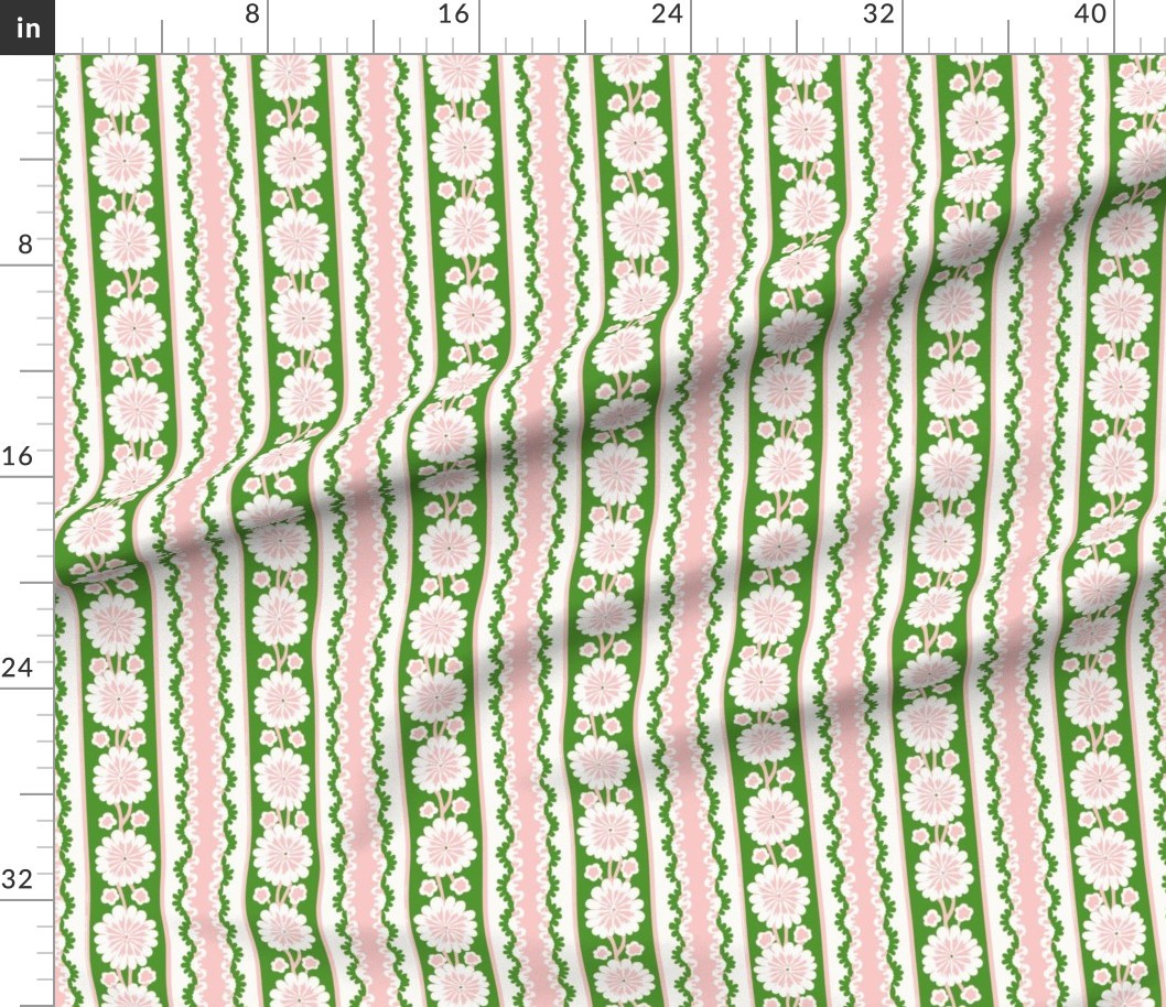 Gidget Stripe Rose Jade Fabric | Spoonflower | Spoonflower