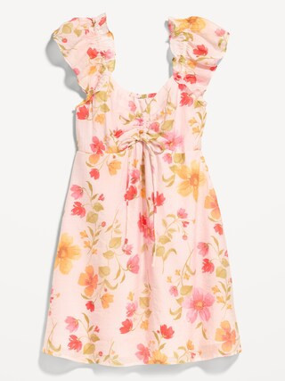 Flutter-Sleeve Fit & Flare Mini Dress | Old Navy (US)