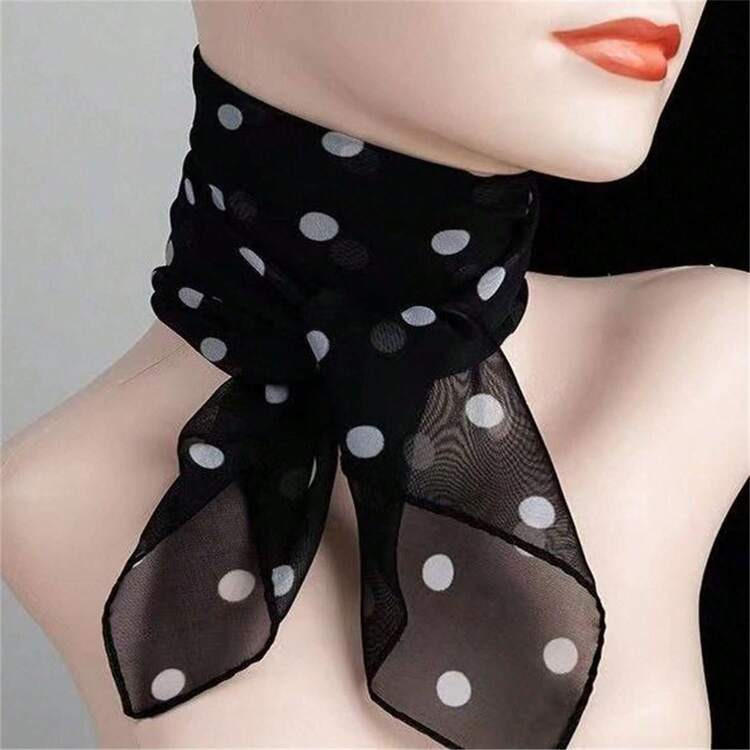 Black & White Polka Dot Scarf | SHEIN