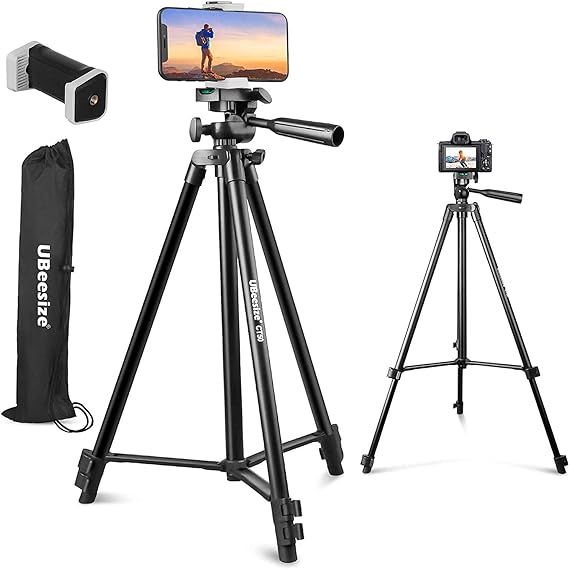 UBeesize 50” Phone Tripod Stand, Aluminum Lightweight Tripod for Camera and Phone, Cell Phone T... | Amazon (US)
