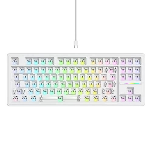 GTSP 75% Custom Barebones Keyboard kit Gasket Mouted，Blank DIY Silent TKL Mechanical Gaming Keyboard PCB Hot Swappable 3pin/5pin Switch with South-Facing RGB for Win/Mac (M87 Kit-White) | Amazon (US)