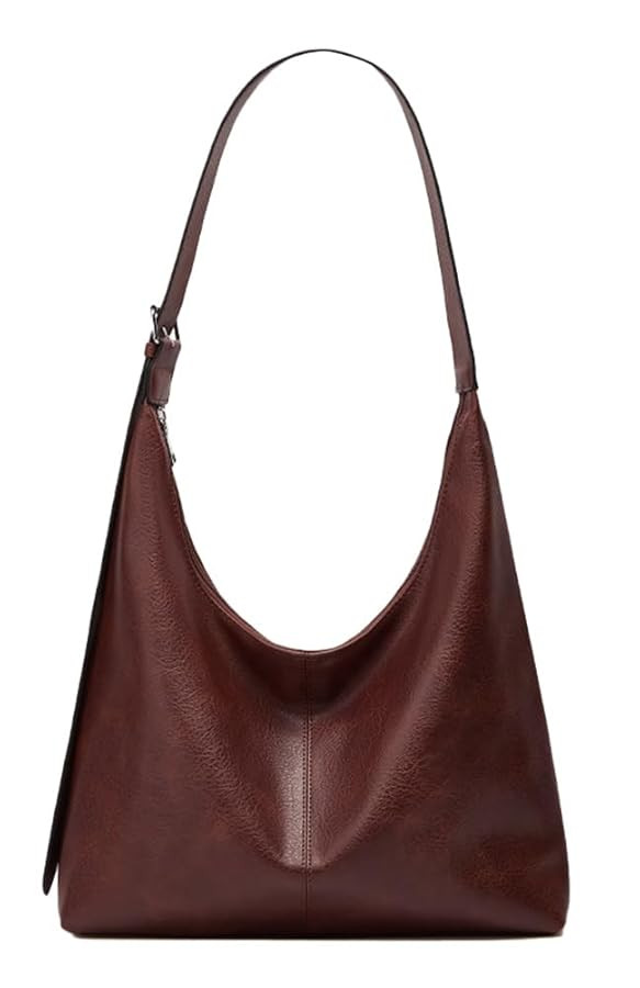 Slouchy Tote Bags for Women Hobo Bags Vegan Leather Shoulder Crossbody Handbags Zipper Work Trave... | Amazon (US)