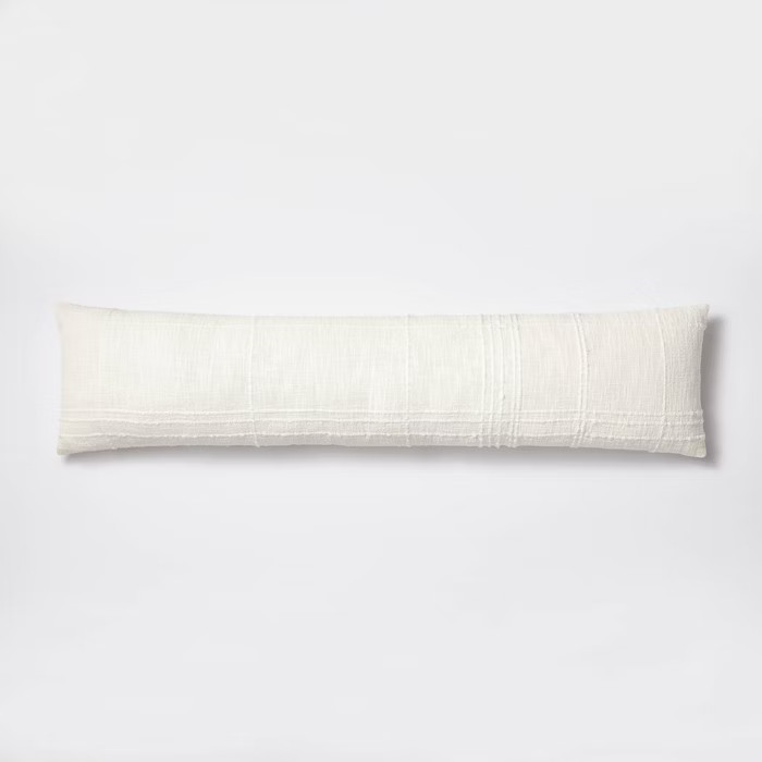 Bed Lumbar Texture Tonal Plaid Decorative Throw Pillow Off White - Threshold™ designed with... | Target