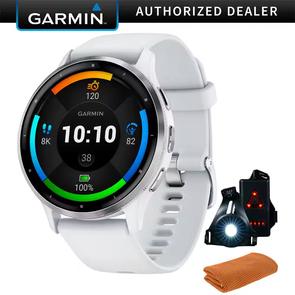 Garmin - Venu 3 GPS Smartwatch Silver Steel Bezel w/ Whitestone Case +Accessories Kit - Stainless Steel and Whitestone - (2023) | Best Buy U.S.