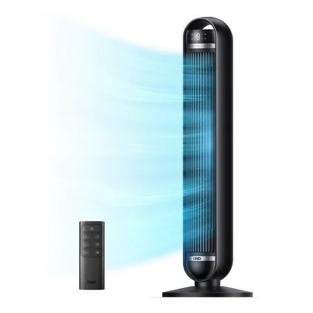 DREO Nomad DC Tower Fan, 27ft/s Velocity, Ultra Quiet Bladeless Floor Fan with 10 Speeds and 4 Modes, 90° Oscillating, Remote Control | Walmart (US)