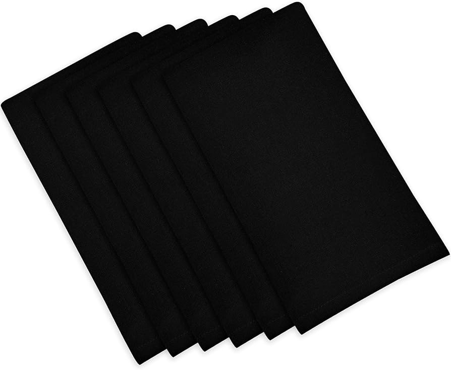 ITOS365 Cotton Dinner Napkins Black - 6 Pack (18 inches x18 inches) Soft and Comfortable - Durabl... | Amazon (US)
