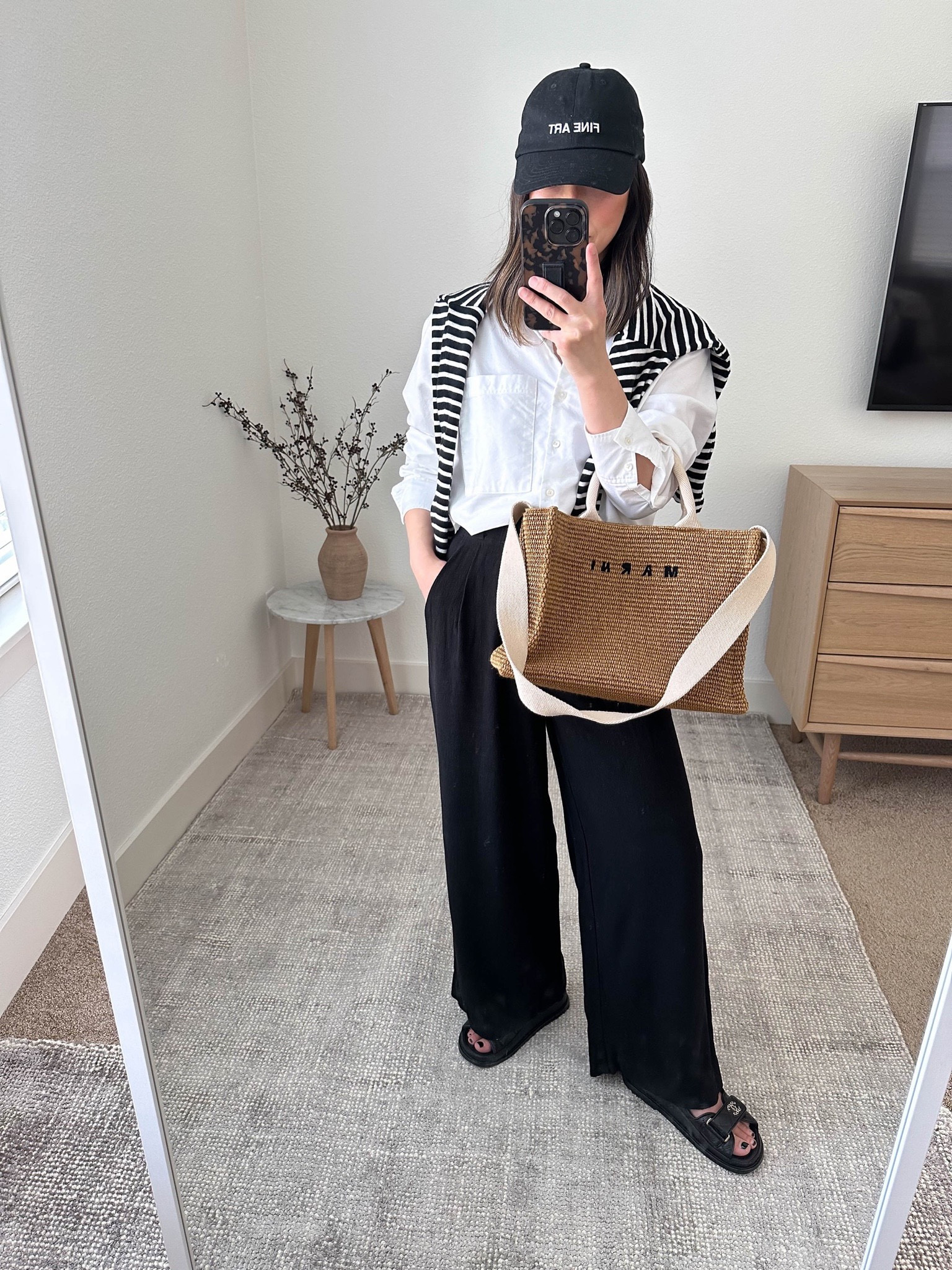 Z Supply Farah Pants. Petite-friendly trousers for spring/summer. Absolutely love these pants. My holy grail pant of the season

Pants - Z Supply xs Black
Shirt - AYR xs
Hat - Outsider Supply
Bag - Marni
Sandals - Chanel Dad

Petite Style, Neutral outfit, capsule wardrobe, minimal style, street style outfits, Affordable fashion, Spring fashion, Spring outfit, vacation outfit, travel outfit. 

#LTKitbag #LTKSeasonal #LTKshoecrush