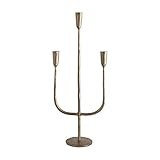 Amazon.com: Creative Co-Op Hand-Forged Metal Candelabra, Antique Brass Finish (Holds 3 Taper Cand... | Amazon (US)