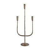 Creative Co-Op Hand-Forged Metal Candelabra, Antique Brass Finish (Holds 3 Taper Candle Holder | Amazon (US)