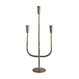 Creative Co-Op Hand-Forged Metal Candelabra, Antique Brass Finish (Holds 3 Taper Candle Holder | Amazon (US)