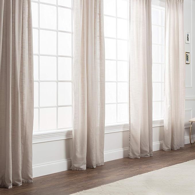 Chanasya 2-Panel Soft Textured Semi Sheer Curtains for Window Living Room Bedroom Kitchen Patio O... | Amazon (US)