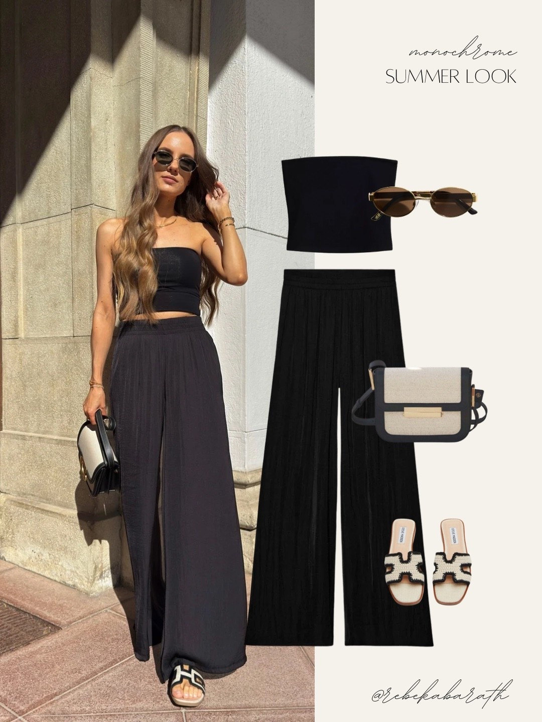 monochrome summer look ✨ 

black outfit | tube top | palazzo trousers | zara trousers | black wide-leg trousers

#LTKootd #LTKSeasonal
