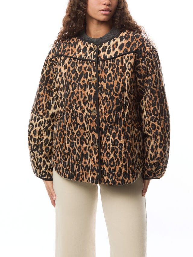 Leopard Damson Madder Macy Quilted Jacket | Evening | Fenwick | Fenwick