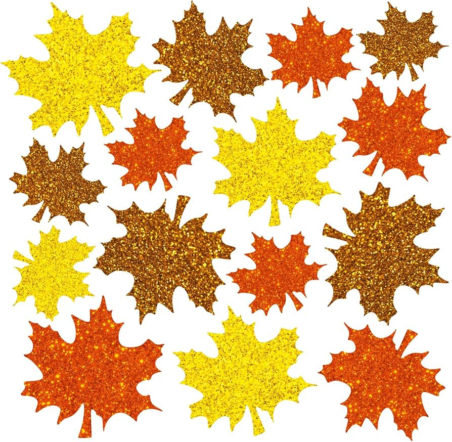 15Pcs Fall Refrigerator Magnets Glitter Printed Leaves Magnetic Stickers 3 Colors Maple Leaf Gara... | Amazon (US)