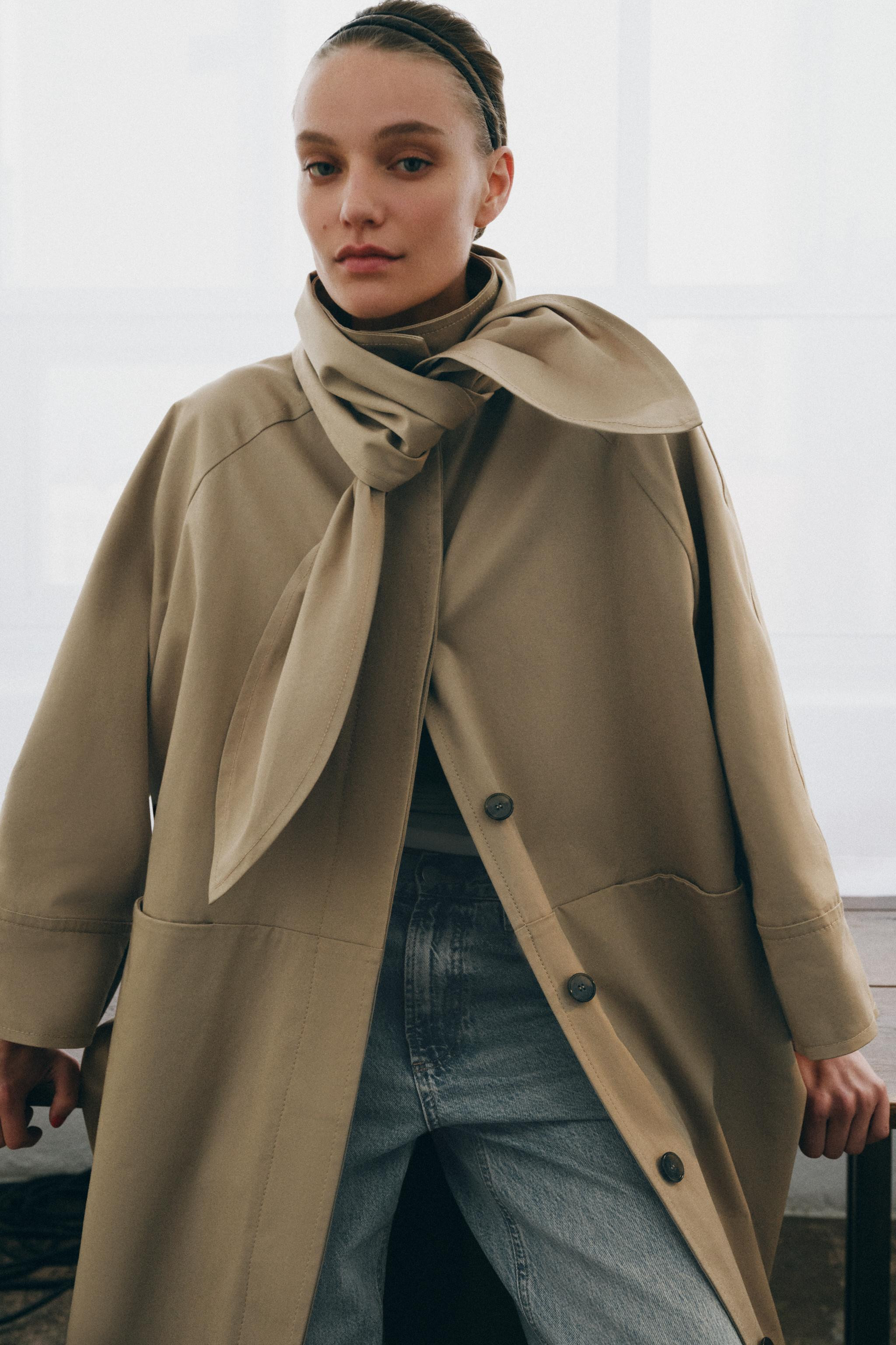 OVERSIZED TRENCH COAT WITH SCARF ZW COLLECTION LIMITED EDITION | Zara US