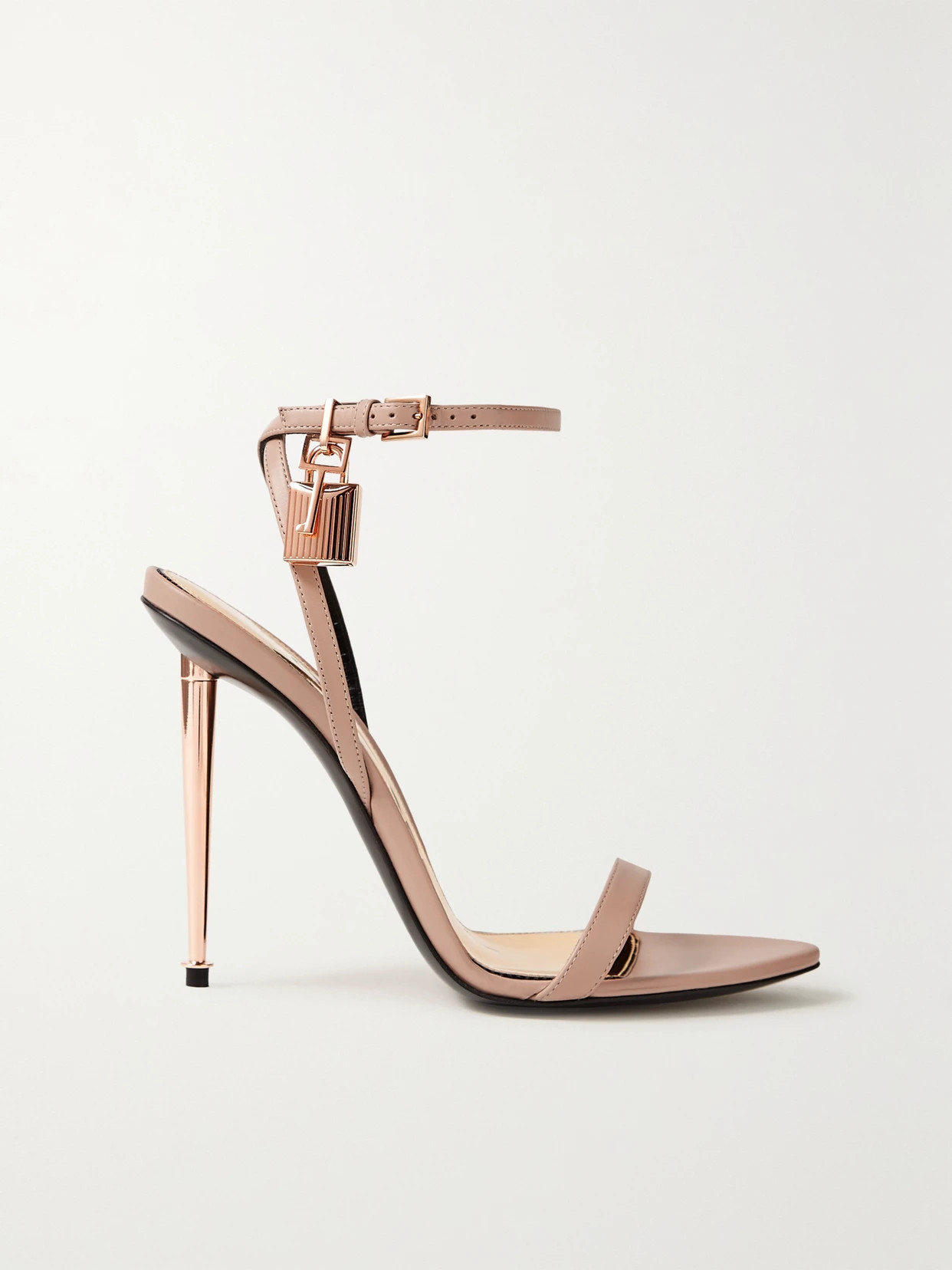 TOM FORD - Padlock Leather Sandals - Neutrals | NET-A-PORTER (US)