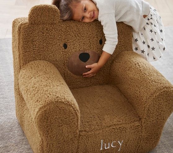 St. Jude Caramel Sherpa Bear Anywhere Chair® | Pottery Barn Kids