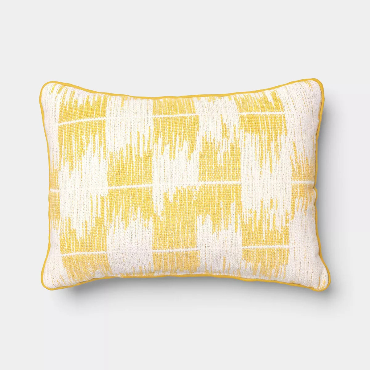 14"x20" Ikat Woven Lumbar Pillow Ivory/Yellow - Threshold™ | Target