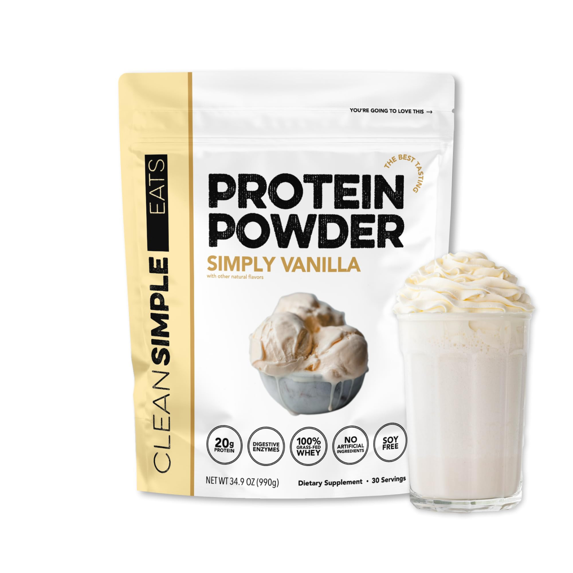 Clean Simple Eats Whey Protein Powder, Chocolate Peanut Butter Flavor Naturally Sweetened, 100% G... | Amazon (US)