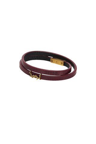 Saint Laurent Double Wrap Bracelet in Brown | FWRD 
