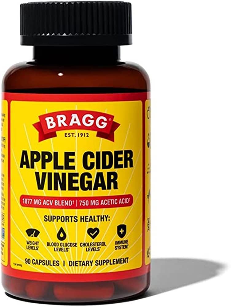 Bragg Apple Cider Vinegar Capsules - Vitamin D3 & Zinc - 750mg of Acetic Acid – Immune & Weight... | Amazon (US)