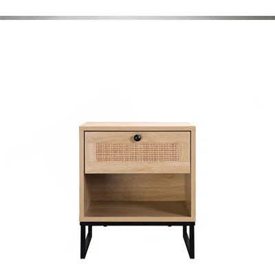Modern Side Table With Drawer, Combining Natural Wood And Metal For Stylish Storage And Durability | Wayfair North America