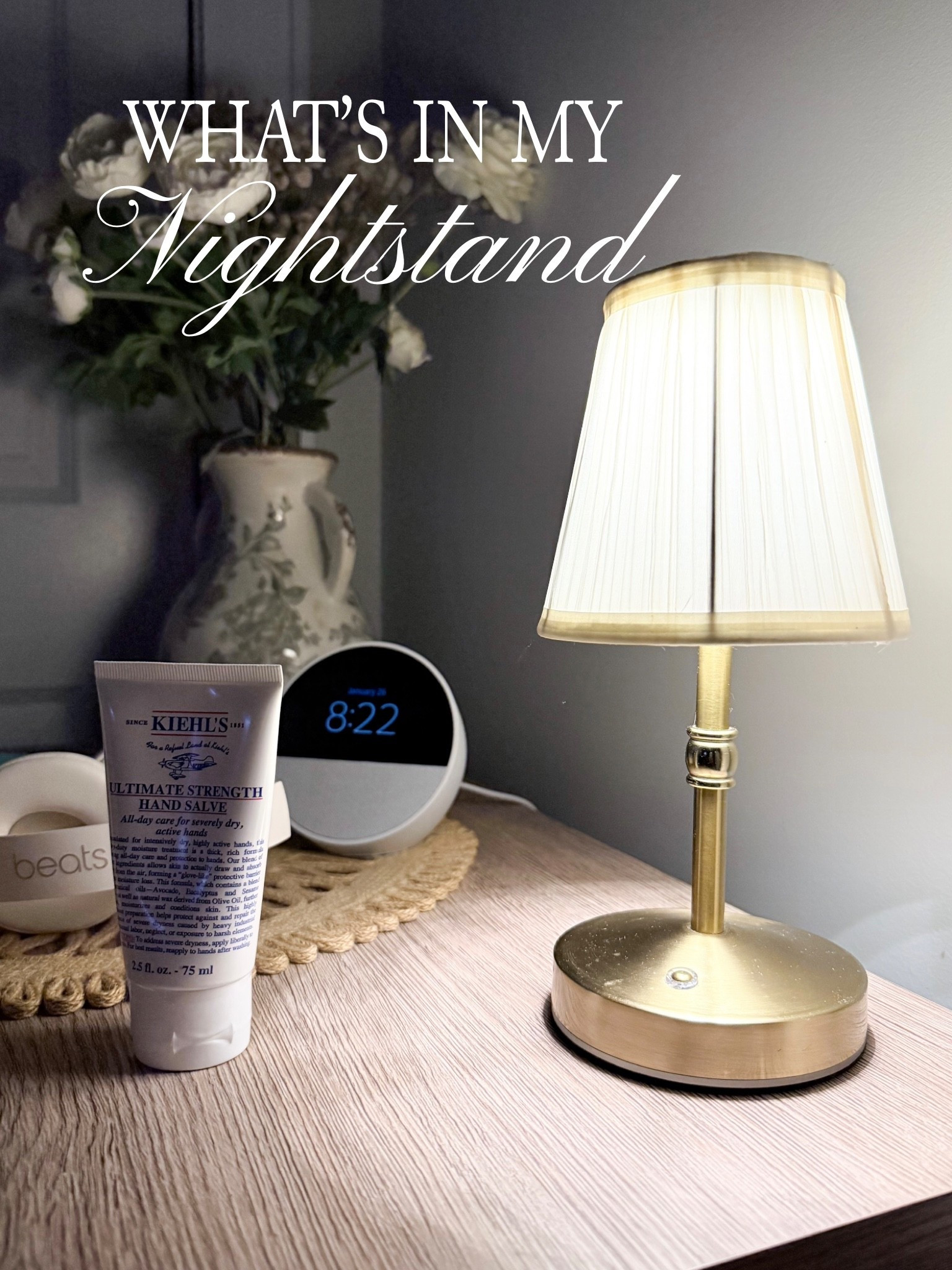 There are some of my favorite items I like to keep on top of or in my nightstand and I use on a daily basis