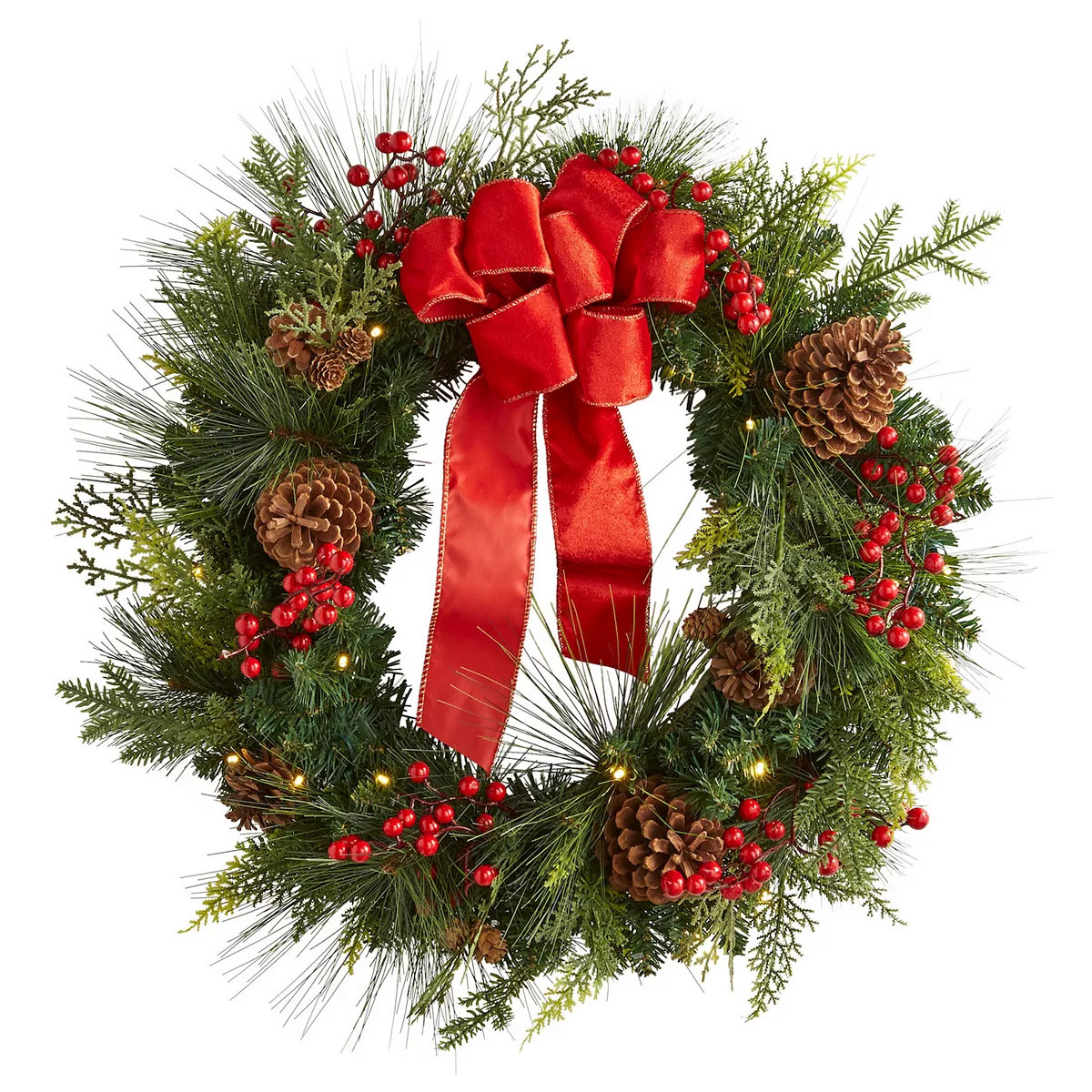 BrylaneHome 28 Pre-Lit Holiday Classic Wreath | Kohl's