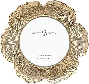 Circular Gold Floral Photo Frame / 4x4 In | For Tabletop Display | Perfect for Home Decor, Weddin... | Amazon (US)