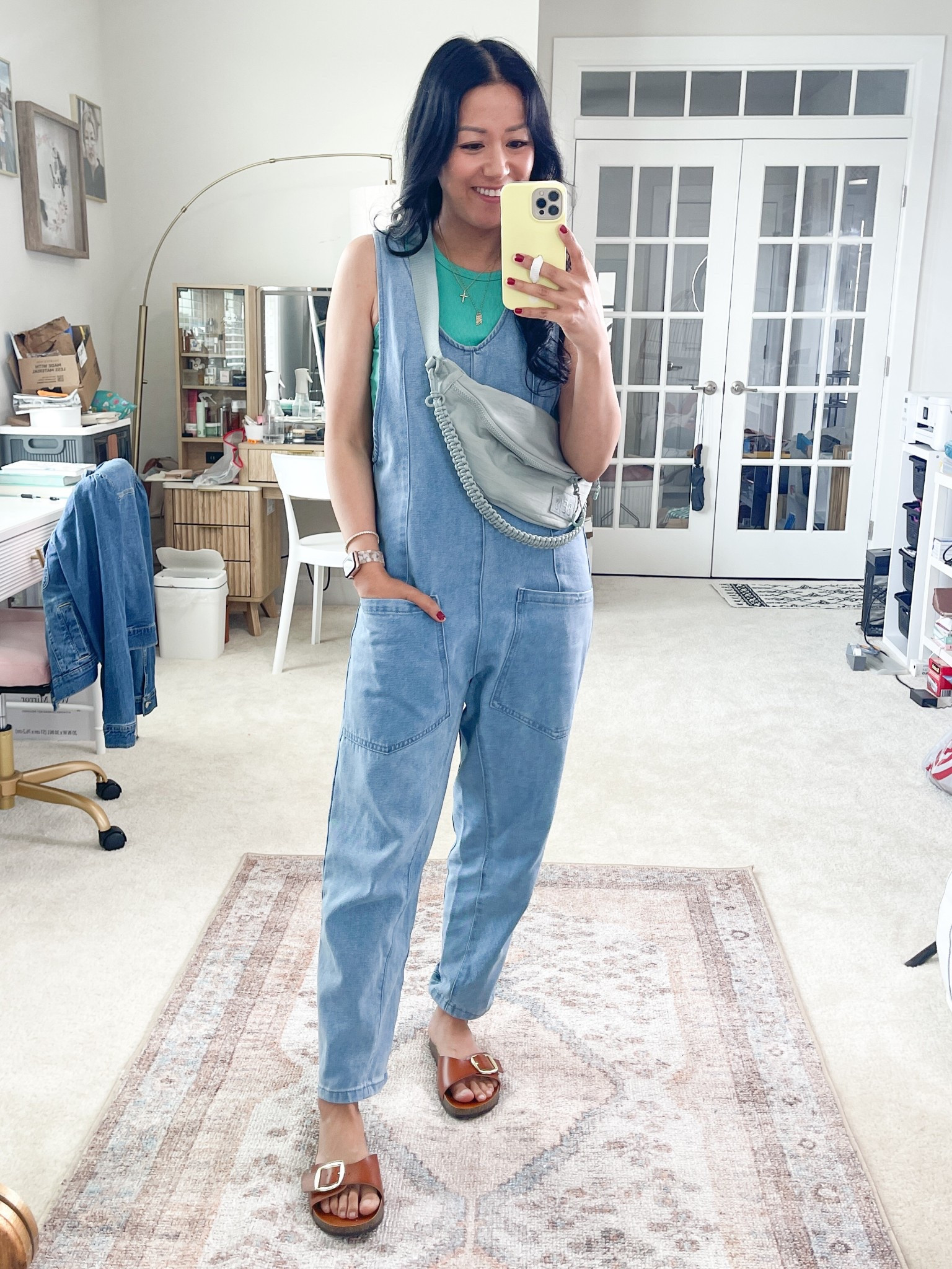 Size small in tank top and overalls
Sandals are true to size


#LTKSaleAlert #LTKOver40 #LTKFindsUnder50