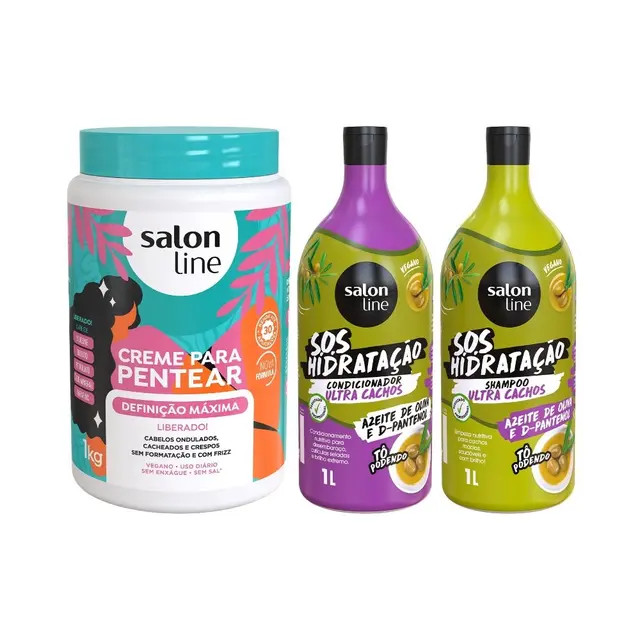 KIT SHAMPOO + CONDICIONADOR ULTRA CACHOS + CREME DEFINIçãO MáXIMA 1KG SALON LINE | Droga Raia | DrogaRaia (BR)