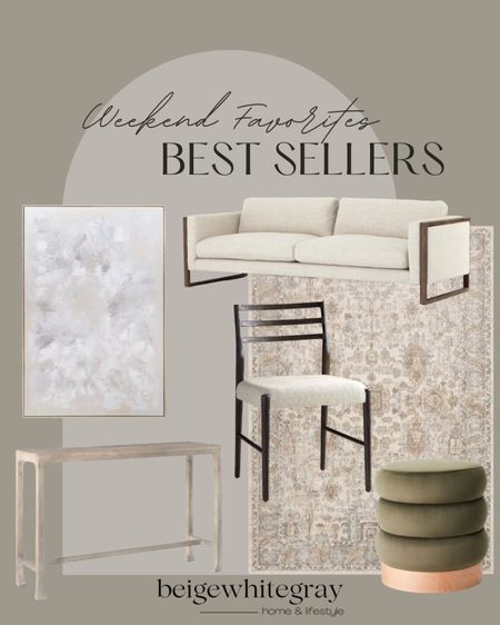 This weekend s best sellers!! My sofa is always a favorite along with my rug, my dining room chairs, and my target console table, and I’m so excited that my green ottomans are back in stock! It’s a pop of color but definitely works as a neutral! And my kirklands oversized are is so good! Pretty oversized art is hard to find at a good price. This art is currently showing out of stock for shipping but you can buy online and pick up at your local store. 

#LTKstyletip #LTKFind #LTKhome