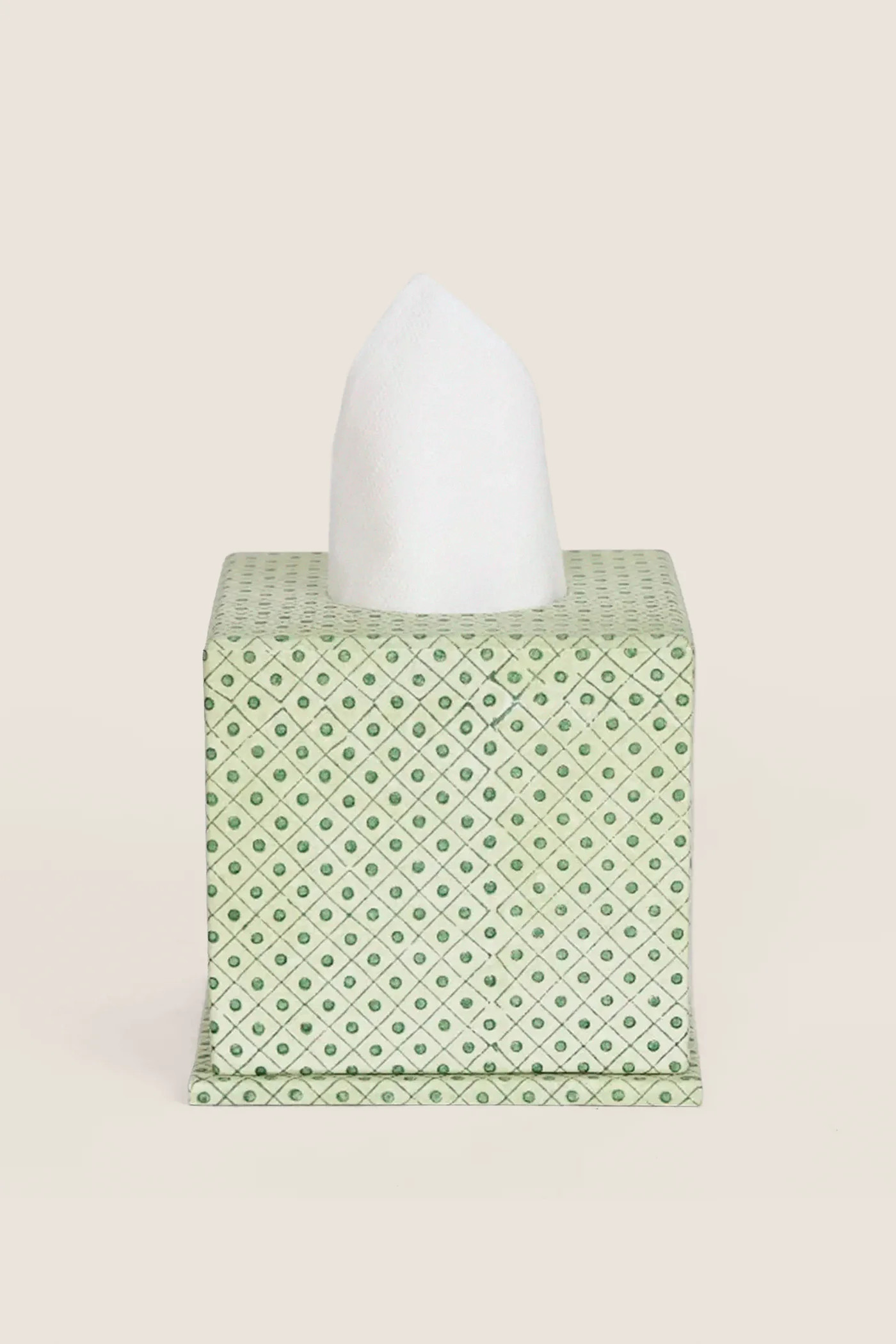 Dot and Grid Green Screen Printed Square Tissue Box | Tuckernuck (US)