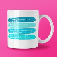 Positive Affirmations Mug, Manifesting Gift, Affirmation Quotes Coffee Mug Gift | Etsy (US)
