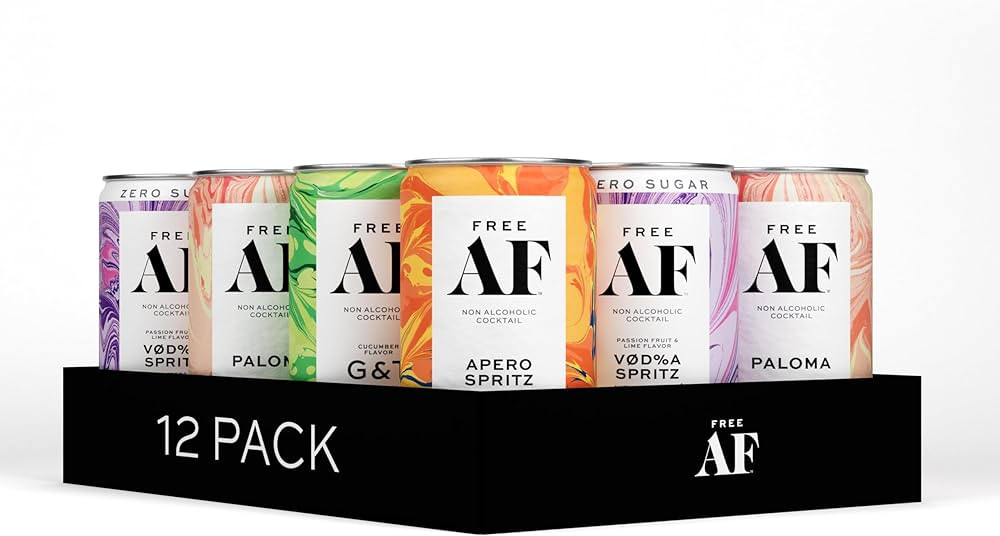 FREE AF Non-Alcoholic Variety Pack | Ready to Drink, Random Assortment of Classic Mocktails | Low... | Amazon (US)