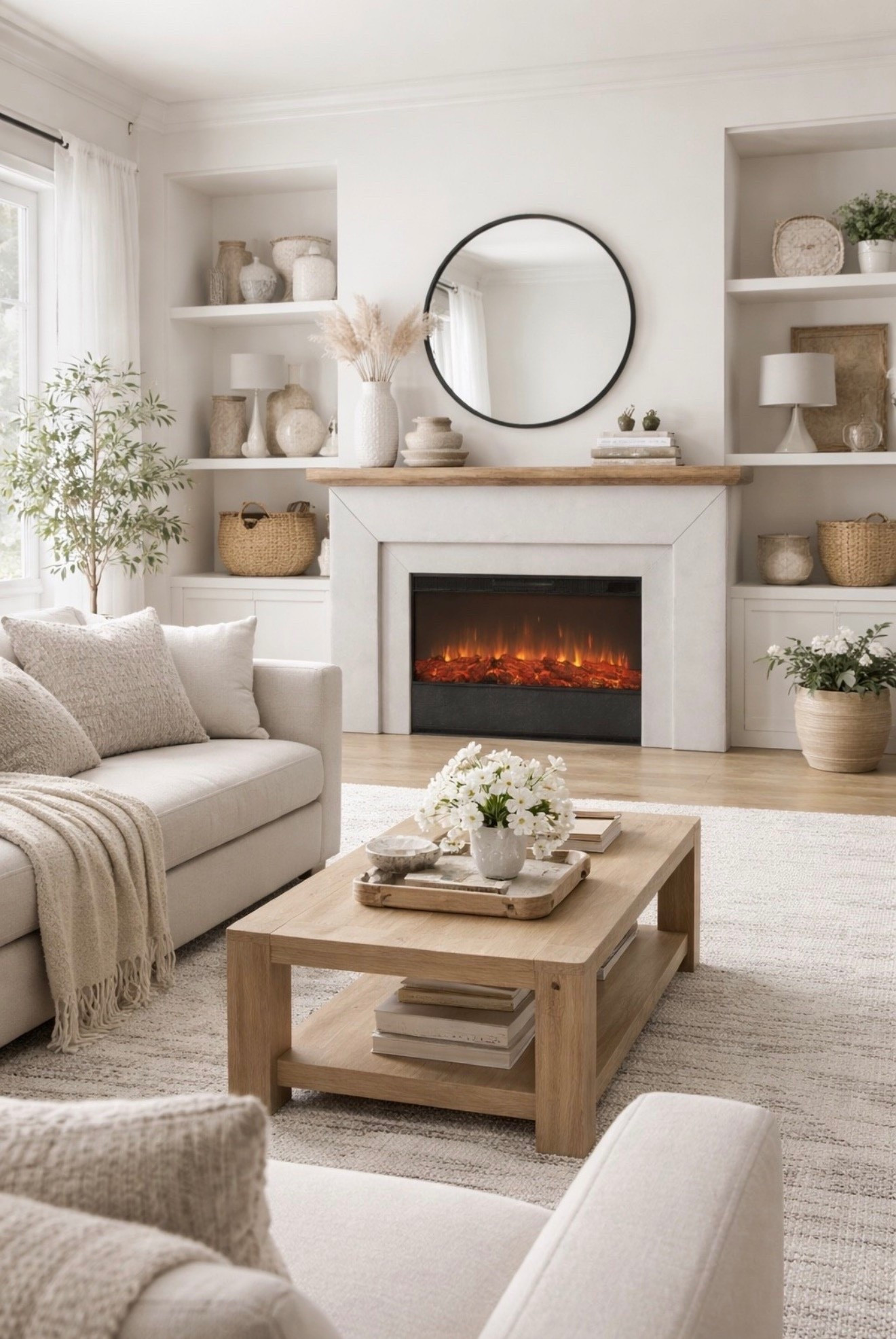 Obsessed with this electric fireplace 🔥 Clean design, cozy glow, and such a statement piece🤍 #livingroom 


#LTKmomlife #LTKHome #LTKSaleAlert