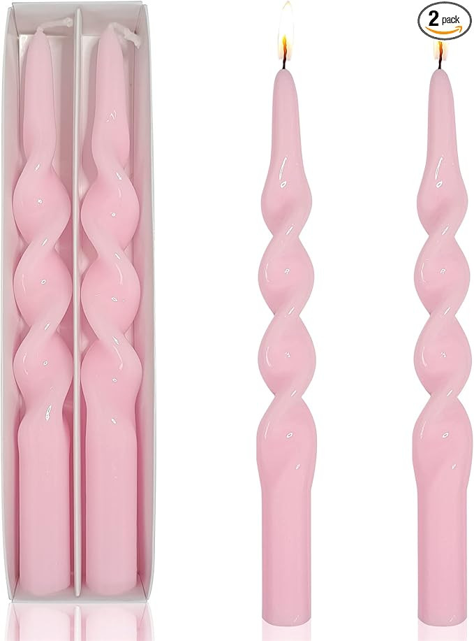 Gedengni Handmade Spiral Taper Candles - Set of 2 Twisted Candle Wax 9.5 Inch Tall for Home Decor... | Amazon (US)