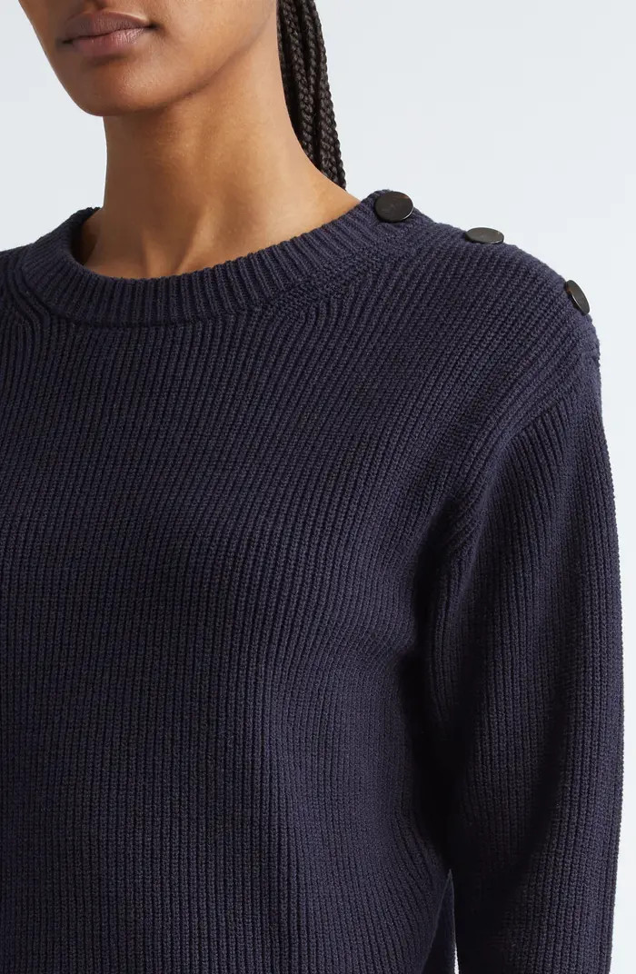 Button Shoulder Cotton Blend Sweater | Nordstrom