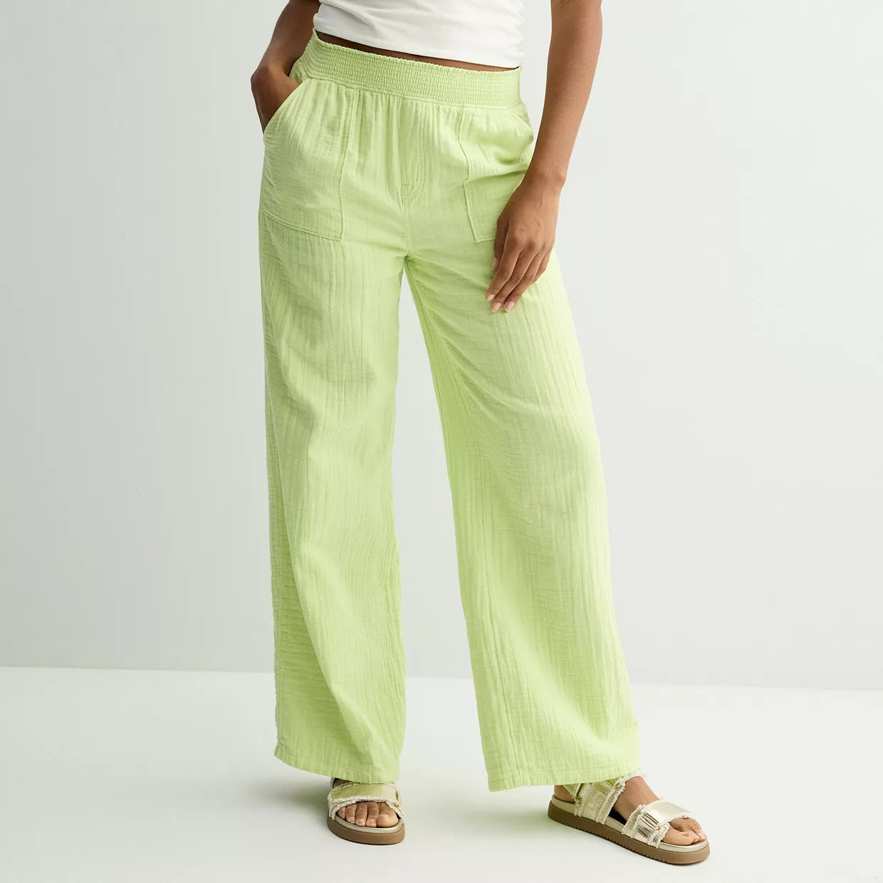 Juniors' SO® High-Rise Double Gauze Pants | Kohl's