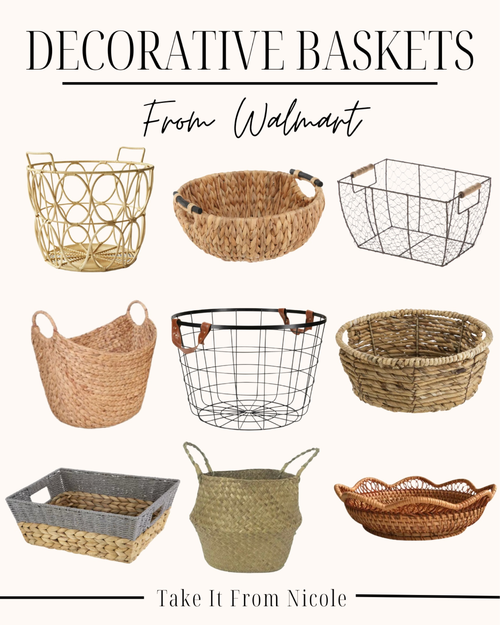 Mainstays Small Decorative Storage Basket, Set of 4